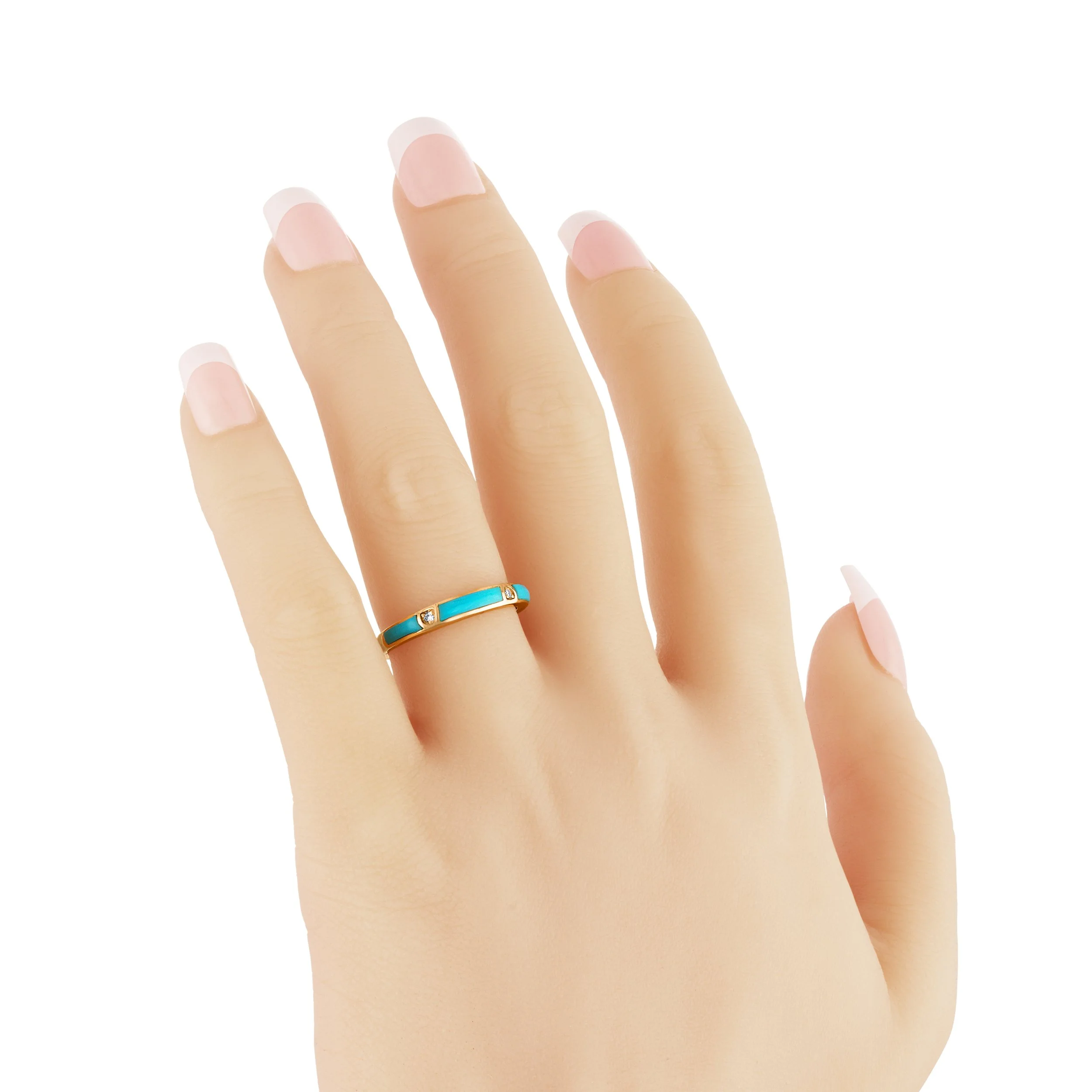 指輪・リング Sleeping Beauty Turquoise Ring Turquoise Crest Ring – Luxury Sleeping Beauty Turquoise & Diamond